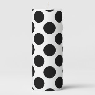 Black & White Polka dots Pillar Candle