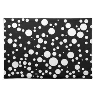 black white polka-dots placemat