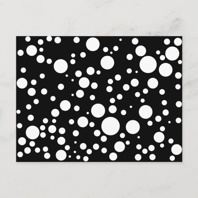 black white polka-dots postcard (Front)