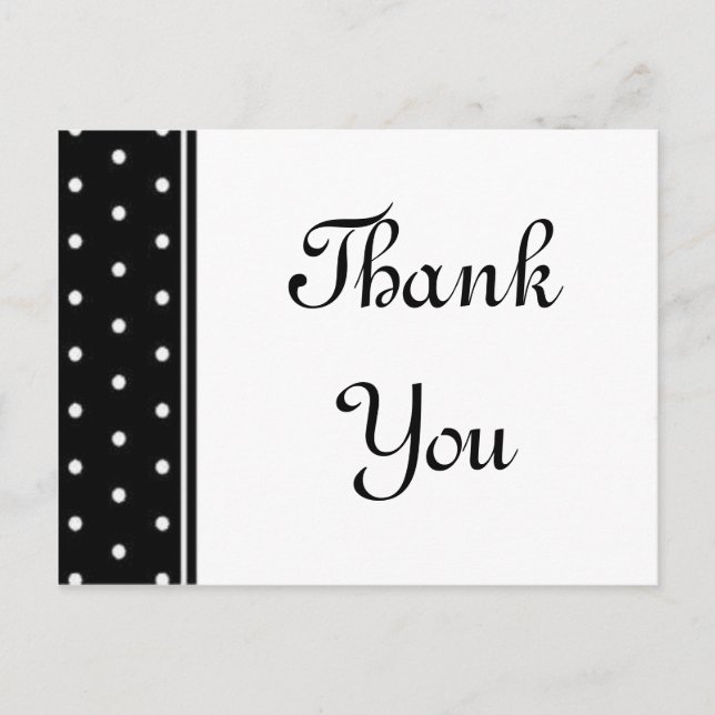 Black & White Polka Dots Postcard (Front)
