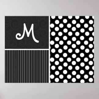 Black & White Polka Dots Poster