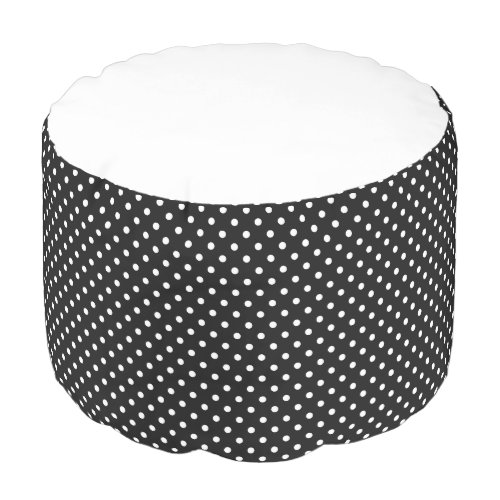 Black White Polka Dots Pouf Cotton