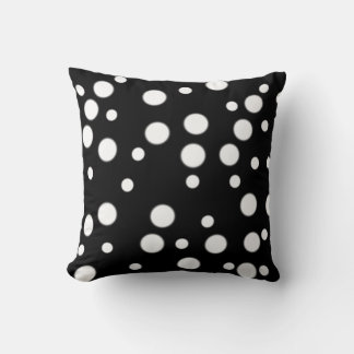 Black White Polka Dots Reversible Pillows