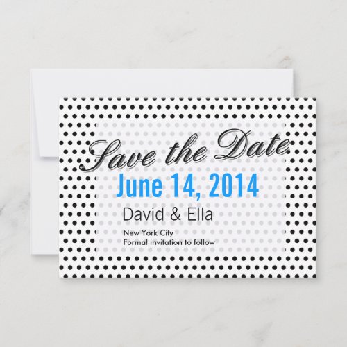 Black &amp; White Polka Dots Save the Date Cards