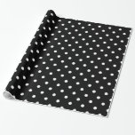 Black White Polka Dots Spot Pattern Wrapping Paper