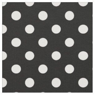 Black White Polka Dots Textile Fabric