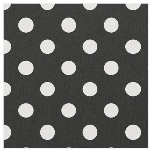 Black White Polka Dots Textile Fabric