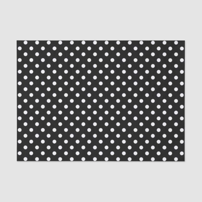 Black & white polka dots wedding gift tissue paper (Front)