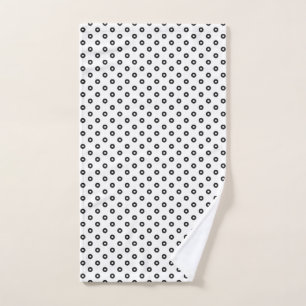 Black White Polkadots on Hand Towel
