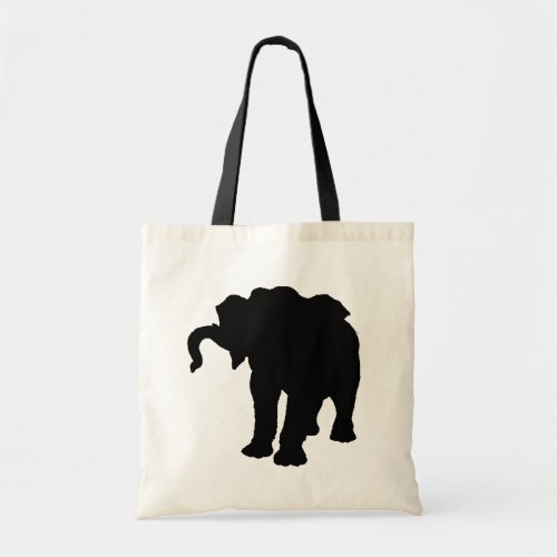 Black  White Pop Art Baby Elephant Tote Bag