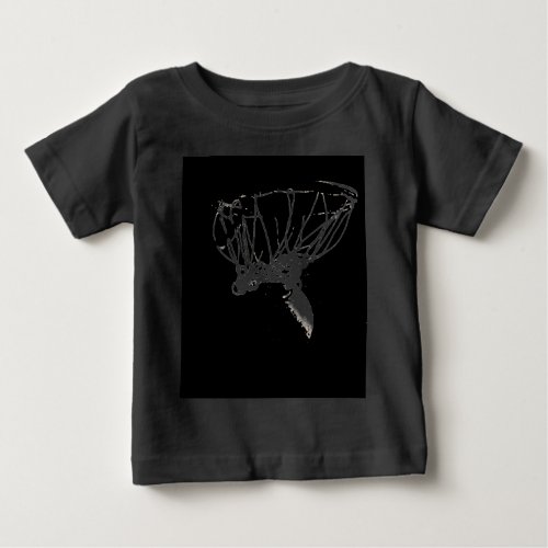 Black White Pop Art Basketball Baby T_Shirt