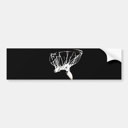 Black White Pop Art Basketball Bumper Sticker