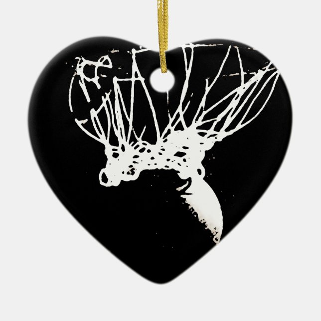 Black White Pop Art Basketball Ceramic Ornament (Front)