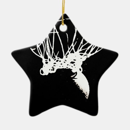 Black White Pop Art Basketball Ceramic Ornament