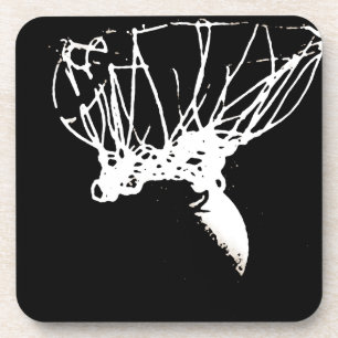 Black White Pop Art Basketball Coaster