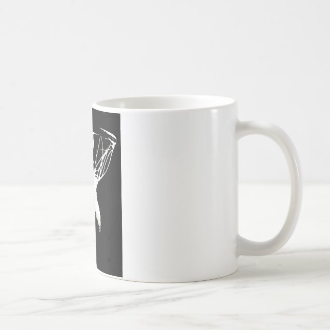 Black White Pop Art Basketball Coffee Mug (Right)
