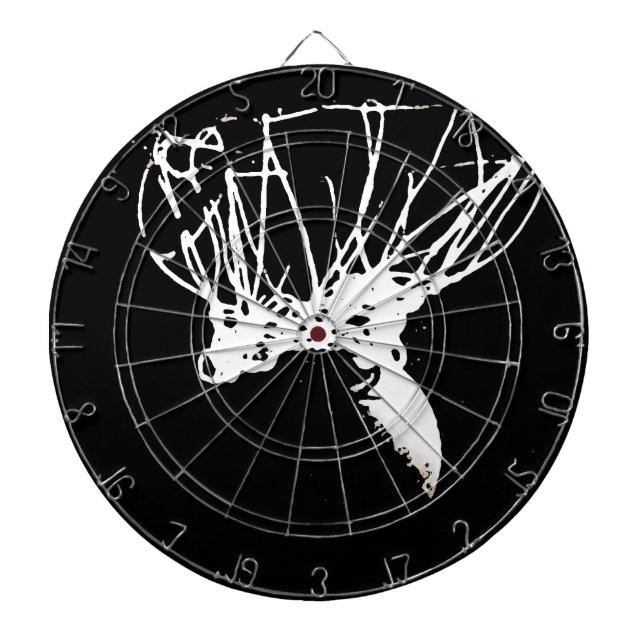 Black White Pop Art Basketball Dart Board (Front)