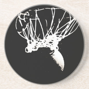 Black White Pop Art Basketball Drink Coaster