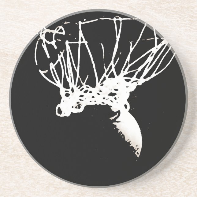 Black White Pop Art Basketball Drink Coaster (Front)