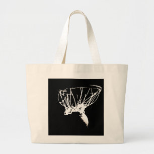 Black White Pop Art Basketball Large Tote Bag
