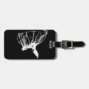 Black White Pop Art Basketball Luggage Tag