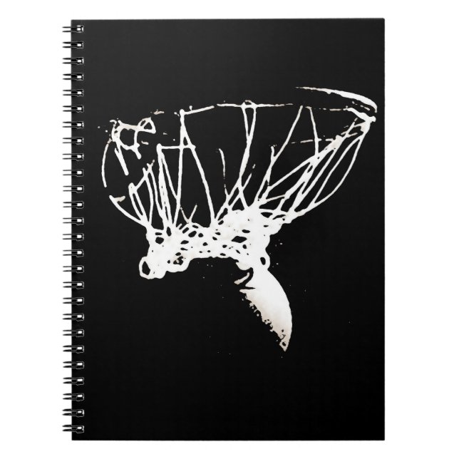 Black White Pop Art Basketball Notebook (Front)