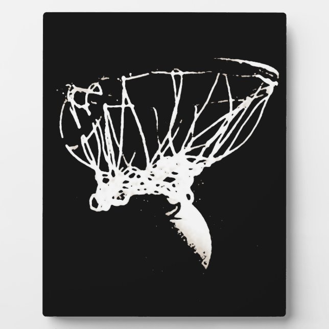 Black White Pop Art Basketball Plaque (Front)