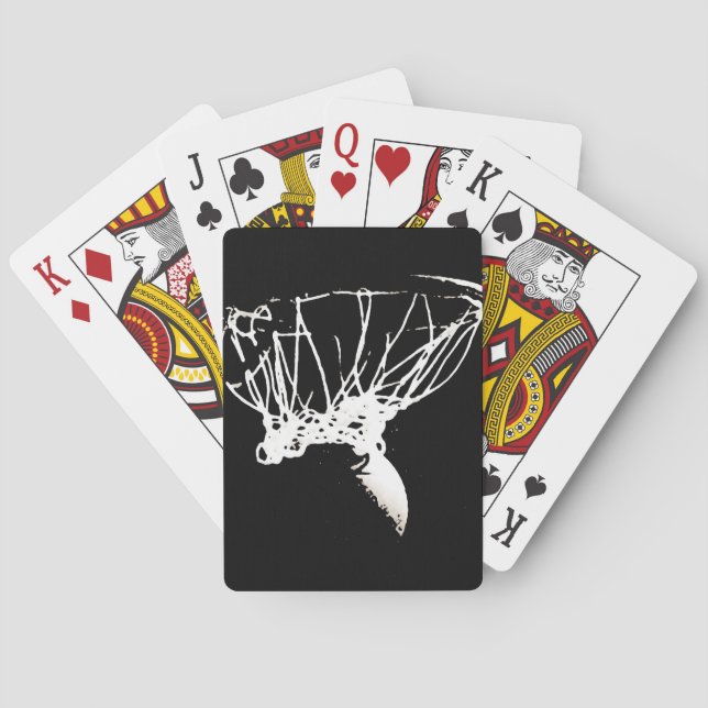 Black White Pop Art Basketball Poker Cards (Back)