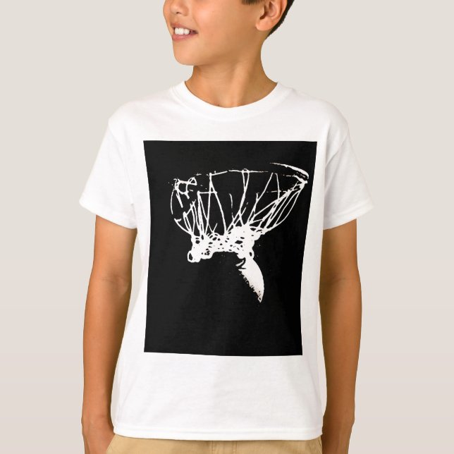 Black White Pop Art Basketball T-Shirt (Front)
