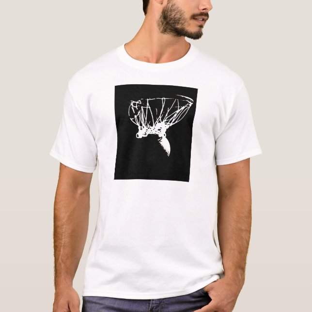 Black White Pop Art Basketball T-Shirt (Front)