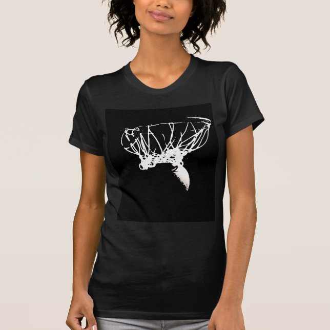 Black White Pop Art Basketball T-Shirt (Front)