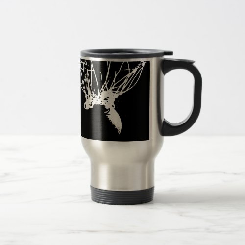 Black White Pop Art Basketball Travel Mug