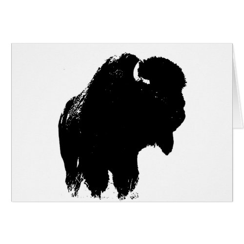 Black  White Pop Art Bison Buffalo