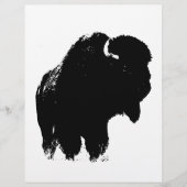 Black & White Pop Art Bison Buffalo (Front)