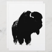 Black & White Pop Art Bison Buffalo (Front/Back)