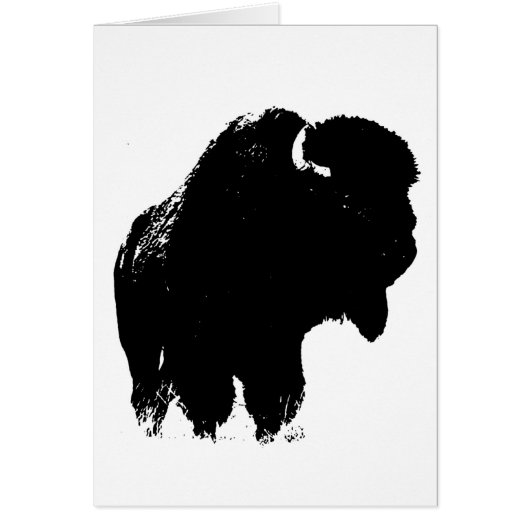 Black & White Pop Art Bison Buffalo Cards (Front)