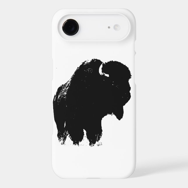 Black & White Pop Art Bison Buffalo Case-Mate iPhone Case (Back)