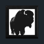 Black & White Pop Art Bison Buffalo Keepsake Box<br><div class="desc">Old Historical American National Symbols -Native American Historical Indian Art - Western Native Old West Image - Buffalo / Bison Digital Artwork</div>