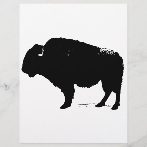 Black  White Pop Art Buffalo Bison