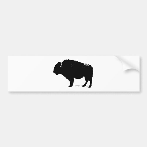 Black  White Pop Art Buffalo Bison Bumper Sticker