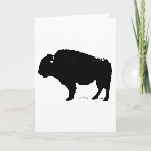 Black  White Pop Art Buffalo Bison Card