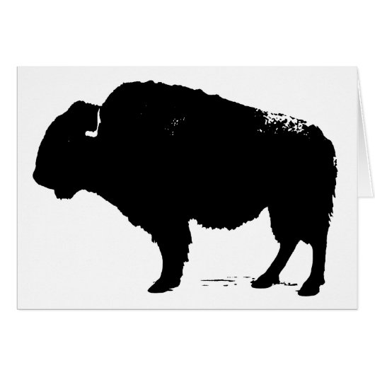 Black & White Pop Art Buffalo Bison Cards (Front Horizontal)