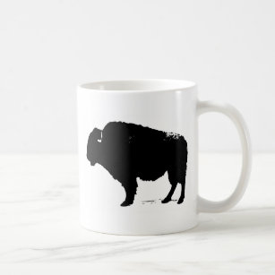 Black & White Pop Art Buffalo Bison Coffee Mug