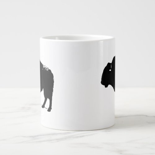 Black  White Pop Art Buffalo Bison Giant Coffee Mug