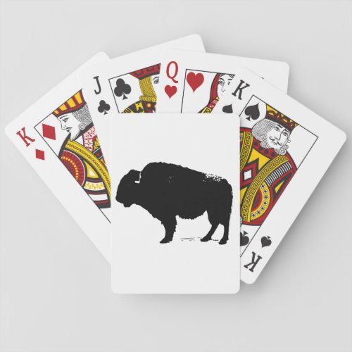 Black  White Pop Art Buffalo Bison Poker Cards