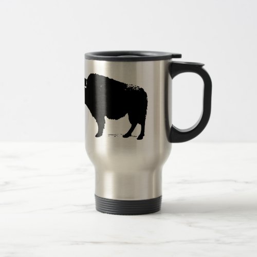 Black  White Pop Art Buffalo Bison Travel Mug