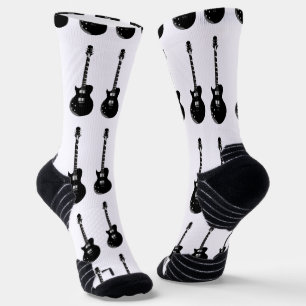 Black & White Pop Art Electric Guitar Socks