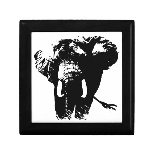 Black  White Pop Art Elephant Gift Box