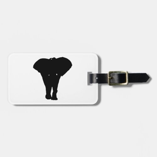 Black  White Pop Art Elephant Luggage Tag