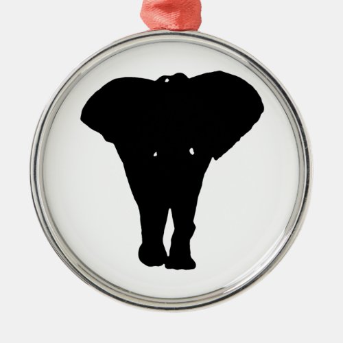 Black  White Pop Art Elephant Metal Ornament